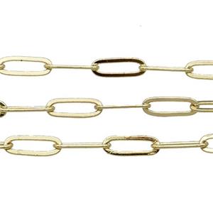 Copper Chain Gold Plated, approx 3.5x9.5mm