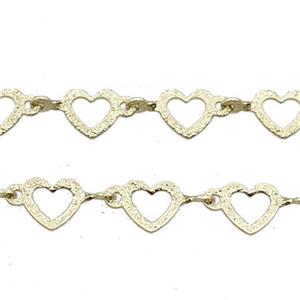 Copper Chain Heart Gold Plated, approx 6mm