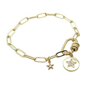 copper bracelet, gold plated, approx 4x11mm, 18cm length