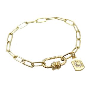 copper bracelet, gold plated, approx 4x11mm, 18cm length