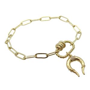 copper bracelet, gold plated, approx 4x11mm, 18cm length