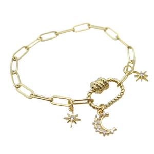 copper bracelet, gold plated, approx 4x11mm, 18cm length