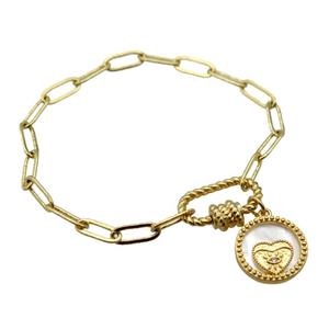 copper bracelet, gold plated, approx 4x11mm, 18cm length