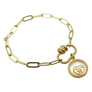 copper bracelet, gold plated, approx 4x11mm, 18cm length