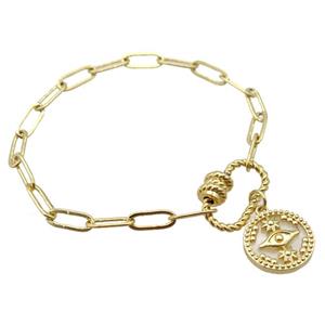 copper bracelet, gold plated, approx 4x11mm, 18cm length