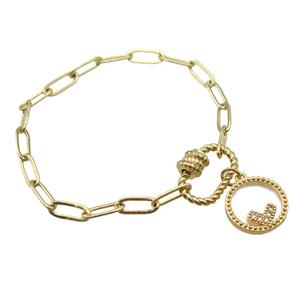 copper bracelet, gold plated, approx 4x11mm, 18cm length