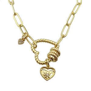 copper necklace, gold plated, approx 4x11mm, 44cm length