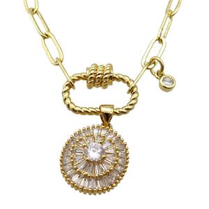 copper necklace, gold plated, approx 4x11mm, 44cm length