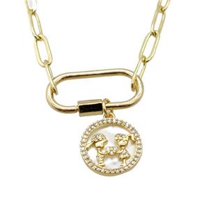 copper necklace, gold plated, approx 4x11mm, 44cm length