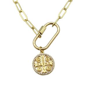 copper necklace, gold plated, approx 4x11mm, 44cm length