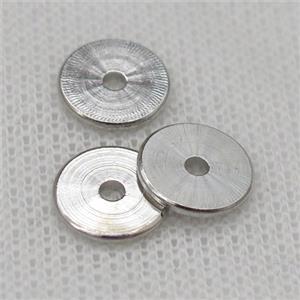 copper spacers beads, heishi, platinum plated, approx 10mm dia