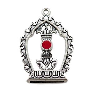 tibetan style zinc charm pendant, approx 26-35mm