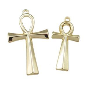 stainless steel Ankh Cross pendant gold plated, approx 25-40mm