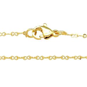 copper necklace chain, unfaded, gold plated, approx 1.4-2.5mm, 40cm length