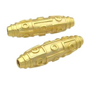 tibetan style alloy rice beads, duck-gold, approx 15-40mm, 3mm hole