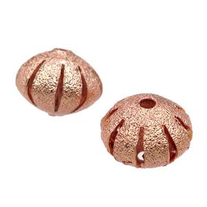 copper pumpkin Corrugated Beads, rose gold, approx 9x12mm