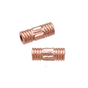 Copper Tube Spacer Beads Rose Gold, approx 3x8mm