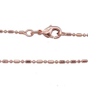 Copper Necklace Chain Unfaded Rose Gold, approx 1.2mm, 42cm length