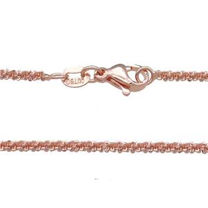 Copper Necklace Chain Unfaded Rose Gold, approx 2mm, 42cm length