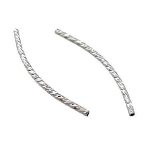 Copper Tube Beads Bend Platinum Plated, approx 1.5x30mm