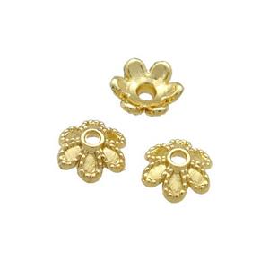 Copper BeadCaps Unfaded Gold Plated, approx 6mm