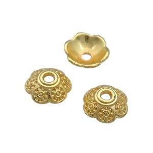 Copper BeadCaps Unfaded Gold Plated, approx 8.5mm