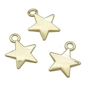 Alloy Star Pendant Unfade 18K Gold Plated, approx 11mm