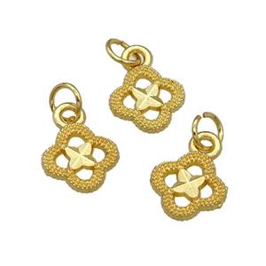 Alloy Clover Pendant Unfade 18K Gold Plated, approx 10mm