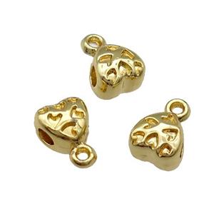 Alloy Heart Hanger Bail Unfade 18K Gold Plated, approx 6mm