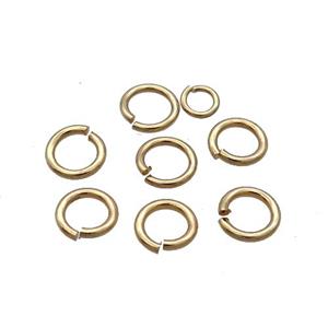 Copper Jump Ring Unfade Lt.Gold Plated, approx 6mm dia