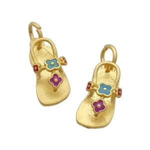 Alloy Shoes Pendant Enamel Duck Gold, approx 8-16mm