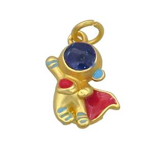 Alloy Lucky Cat Pendant Enamel Duck Gold, approx 12-16.5mm