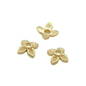 Copper Beadcaps Unfade Gold Plated, approx 7.5mm