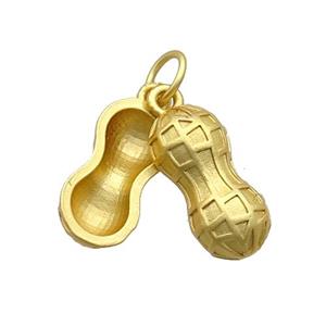 Copper Peanut Pendant Matte Gold, approx 8-17mm