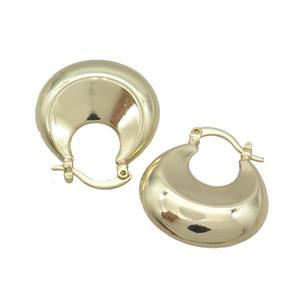 Copper Latchback Earring Gold Plated, approx 23mm