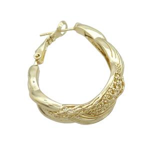 Copper Latchback Earring Gold Plated, approx 30-38mm