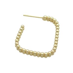 Copper Stud Earring Gold Plated, approx 25mm