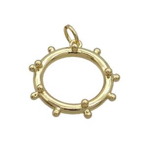 Copper Circle Pendant Gold Plated, approx 19mm