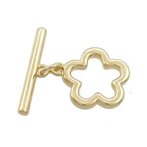 Copper Toggle Clasp Gold Plated, approx 15mm, 21mm