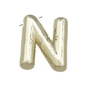 Copper Letter N Pendant Gold Plated, approx 15-21mm