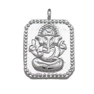 Copper Buddha Pendant Elephant Platinum Plated, approx 16-20mm