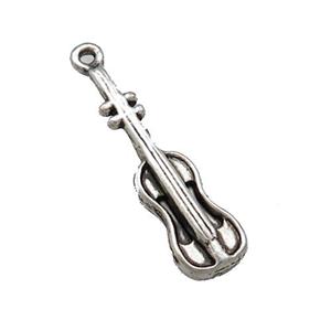 Tibetan Style Zinc Guitar Pendant Antique Silver, approx 6.5-22mm