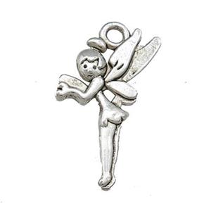 Tibetan Style Zinc Fairy Charms Pendant Antique Silver, approx 14-24mm