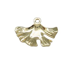 Copper Maple Leaf Pendant Hammered Gold Plated, approx 14-21mm