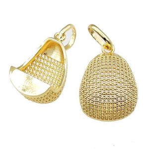 Copper Pendant 18K Gold Plated, approx 22-28mm