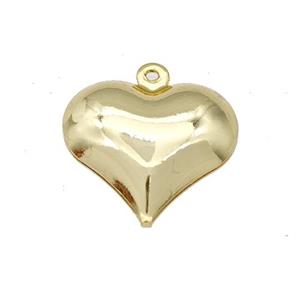 Copper Heart Pendant Hollow Gold Plated, approx 16mm