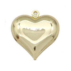 Copper Heart Pendant Hollow Gold Plated, approx 22mm