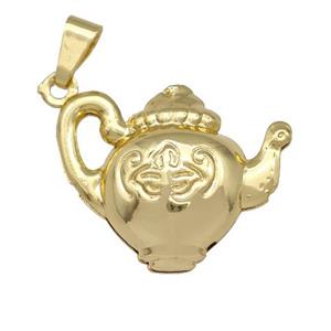 Copper Teapot Pendant Gold Plated, approx 20-25mm