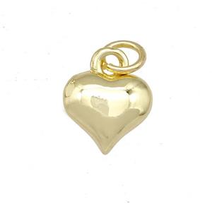 Copper Heart Pendant Gold Plated, approx 9.5mm
