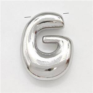 Copper Letter-G Pendant Platinum Plated, approx 15-21mm